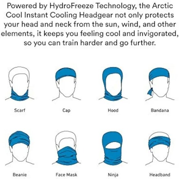 NWT - Arctic Cool Cooling Face Cover/Gaiter 3 Pack Grey, Black, And Blue - Picture 4 of 4
